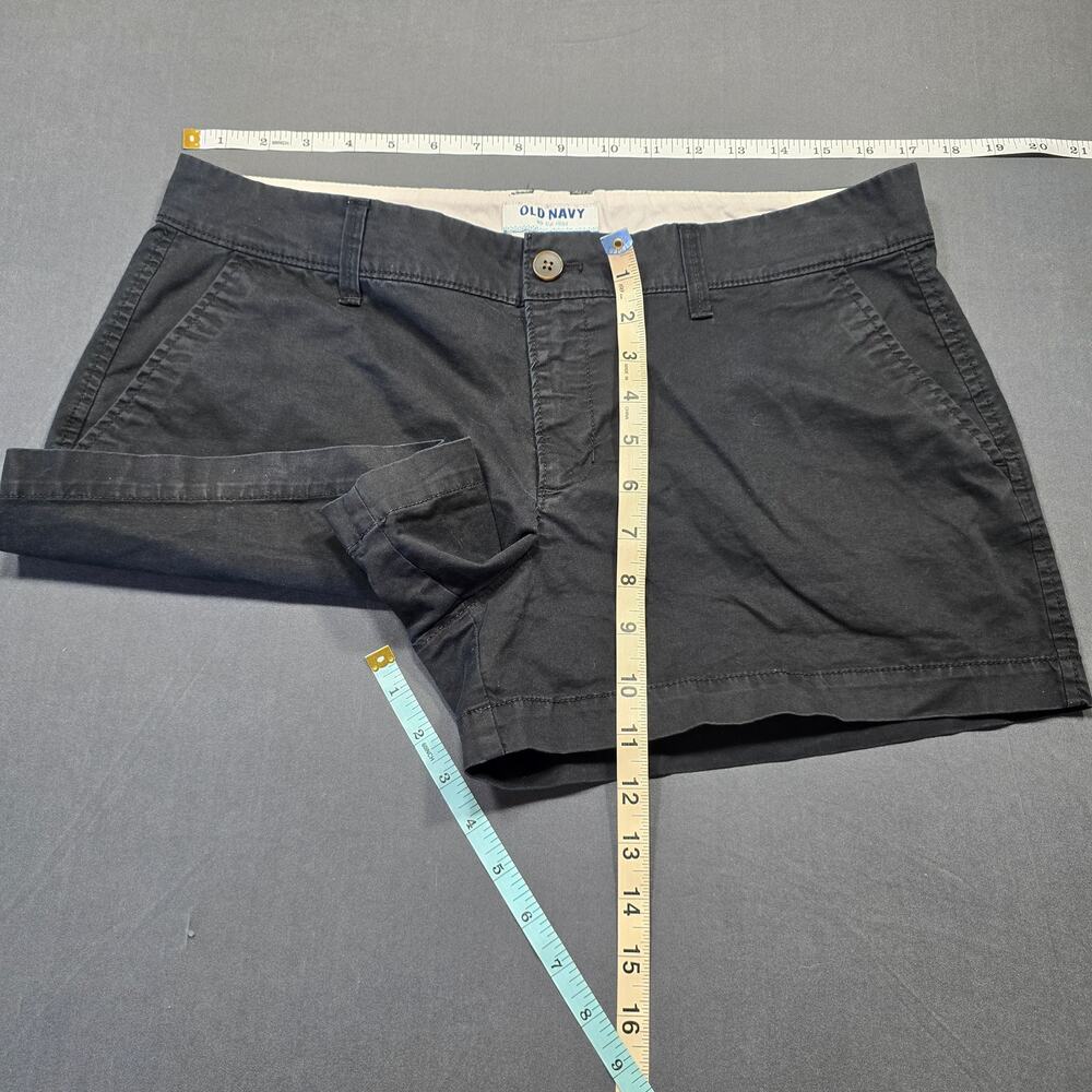 Old Navy Black Shorts Stretch Chinos Flat Front Casual Low Rise Women's Size 10 - Picture 3 of 7
